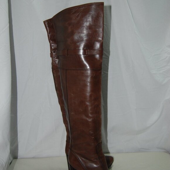 37/6.5❤️ITALY COSTUME NATIONAL Leather Over Knee Thigh High Heels Platform Boots - Picture 11 of 16